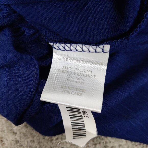 Costa Blanca Women's Open Front Cardigan Sz M Blue Rayon Lightweight Resortwear - Picture 5 of 8